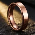 Minimalist rose gold stainless steel ring for men with polished finish - Size 7 / Double Beveled Polished Rose Gold Style (21-C-5) / 6mm / Rose Gold
