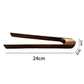 Professional 24cm ergonomic wooden kitchen tongs for food serving and bread handling - Acacia Wood Salad Tongs