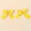 Set di fermagli per capelli con fiocco in raso giallo vivace per bambine, carini - Giallo (2A-10)