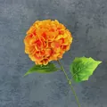 Single stem orange artificial hydrangea flower with 117 petals for home decoration - Orange