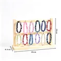 Massief houten sieradendisplay met twee niveaus voor armbanden, 30 cm breed x 20 cm - 2 Lagen 12 Haken