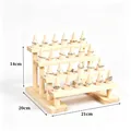 Luxe massief houten ringenstandaard met 4 niveaus, afmetingen zijn 21x20x14 cm - 4-laags massief houten ringhouder