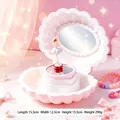 Pink shell-shaped rotating ballerina music box with mirror, creative birthday gift - 888-2 Light Pink Shell Music Box