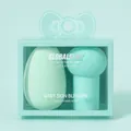 Premium mint green beauty blender set with mushroom sponge in a stylish bow gift box - Bow Box (Mushroom Head + Makeup Egg) / Green