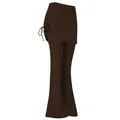 Pantalon évasé de yoga deux-en-un marron à taille haute pour le fitness et le Pilates - S / Café distillé