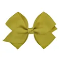 Mustard yellow double-layered grosgrain ribbon hair bow clip for toddler girls - Mustard Yellow (686)