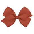 Classic burnt orange kids grosgrain ribbon hair bow clip for stylish hair accessory - Red Brown (765)