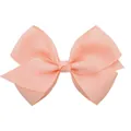Handmade solid peach pink grosgrain ribbon bow hair clip fashion accessory for girls - Pale Pink (720)