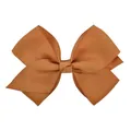 Elegant brown grosgrain ribbon bow hair clip for girls featuring a classic ribbed texture - Warm Brown (743)