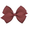 Burgundy maroon grosgrain ribbon hair bow hair clip accessory for girls and kids - Wine Red (141)