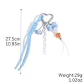 Blauer geflochtener Taschenanhänger mit Herzkarabiner Stern und Erdbeeranhänger - Hellblauer Schmetterlingsanhänger (K2508-30)