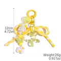 Süßer gelber Ballonhund Schlüsselanhänger mit gewebter Schleife, 12cm Länge - Gelber Ballonhund Anhänger (K2601-41)
