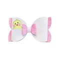 Glinsterende Pasen kuiken strik haarspeld voor meisjes, wit en roze glitter afwerking. - Roze & Wit Kuiken (MC6505)
