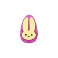 Pince à cheveux lapin de Pâques avec base œuf pailletée rose et visage de lapin - Œuf de Lapin Rose et Jaune (MC6782)