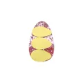Barrette à cheveux œuf de Pâques à paillettes roses avec patchs ovales en cuir jaune - Œuf de Pâques Rose et Jaune (MC6783)