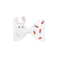 Pince à cheveux nœud de Pâques blanc avec lapin brodé et motif carotte orange - Lapin Brodé Blanc (MC6750)