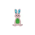 Pince à cheveux lapin de Pâques rose à paillettes pour filles avec sequins brillants - Lapin à Paillettes Tricolore (MC6779)
