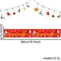 Bannière à franges de Noël Nouvel An rouge pour décoration de fête 200x32.5cm - Bannière à Franges Imprimée Nouvel An 32CM*2M