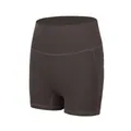 Hoch taillierte Yoga-Shorts mit Peach-Lift-Effekt in dunkelgrauer Kompression - S / Ebenholzgrau