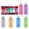 Professional acrylic paint set with 6 vibrant colors in 60ml bottles for artists - 60ml / Metallic Acrylic Paint / 6-Color Pack