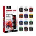 Professional 12-color ceramic paint set with 25ml bottles for porcelain and glass. - 25ml / Ceramic Paint / 12-Color Set