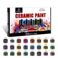 24 colors 25ml ceramic acrylic paint set for porcelain and glass DIY art projects - 25ml / Ceramic Paint / 24-Color Set