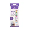 Premium 12-color glass paint set with 9ml tubes for professional fine art and craft - 9ml / Glass Paint / 12-Color Set