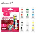 Professional 6 colors gouache paint set with 12ml portable tubes for school art creations - 12ml / Gouache Paint / 6-Color Pack