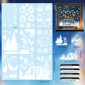 White Christmas static window stickers set with 56 pieces featuring Santa and snowflakes - Christmas Snow Scene (QC3007) / 20X30cm*9 Sheets