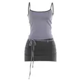 Ensemble deux pièces sexy avec caraco violet et mini-jupe moulante noire pour femme - XS / Haut Et Bas / Gris
