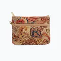 Vintage kurk portemonnee met paisley patroon en dubbele rits voor pasjes en sleutels - Paisleypatroon (Gezwenkte Dubbele Rits)