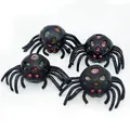 Lot de 4 jouets à presser en forme d'araignée noire avec billes de gel pour Halloween - Araignée Noire à Presser