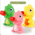 Drei bunte Dinosaurier-Quetschspielzeuge mit roten Pfeifen und klaren Größenangaben - Bunter Großaugiger Frosch
