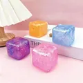 Glitzerndes Maltose Squishy Spielzeug in Würfelform zum Stressabbau in verschiedenen Farben - Malzzucker 5CM Goldglitzer Block