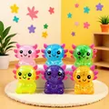 Set of 6 colorful glitter axolotl shaped maltose squeeze toys for kids stress relief - Sitting Axolotl Shape