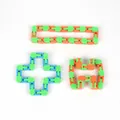 Fidget toy wacky track colorato puzzle serpente clic clac in verde arancione blu - 24 Segmenti