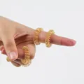 Gouden sensorische vingermassageringen voor stressverlichting en circulatie - Vinger Massage Ring