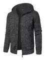Herren Sport Kapuzen-Strickjacke Sweatshirt mit grau meliertem Stoff und Reißverschluss - S / Dunkelgrau