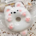Simpatico giocattolo squishy a forma di ciambella orso bianco, antistress - Donut Cucciolo
