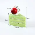 Torta mousse triangolare verde simulazione giocattolo squishy con ciliegia decor - Verde