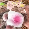 Premium soft silicone mochi squeeze toy with pink gradient for stress relief and fun - Fluid Mochi Sticky Bun (Strawberry Flavor)