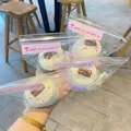 Handmade soft silicone piggy milk cake squishy stress relief toy in pink packaging - Blue Chocolate Cake Squishy