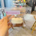 Handmade super soft silicone piggy milk cake squishy stress relief toy in a gift bag - Chocolate Cake