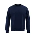 Sudadera clásica de cuello redondo en azul marino con forro polar pesado de 380g - S / Negro