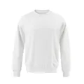 Sudadera blanca de 380g con cuello redondo de forro polar, estilo unisex de ajuste holgado - S / Blanco
