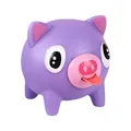 Funny cute purple pig squeeze stress relief toy with tongue out feature for kids - 10.3x9x9cm / Purple Pig