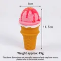 Modelo de juguete de cono de helado simulado de PU de fresa rosa para el escaparate - Rosa