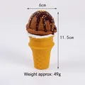 Modelo realista de cono de helado de chocolate de PU para exhibición, 11,5 cm. - Marrón