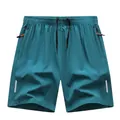 Pantaloncini sportivi da uomo blu lago ad asciugatura rapida con coulisse e tasche - 3XL / Pantaloni e gonne / Blu lago
