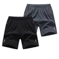 Set di 2 pantaloncini sportivi traspiranti da uomo nei colori nero e grigio per estate - 3XL / Pantaloni e gonne / 2 Pezzi/Set / Nero/Grigio